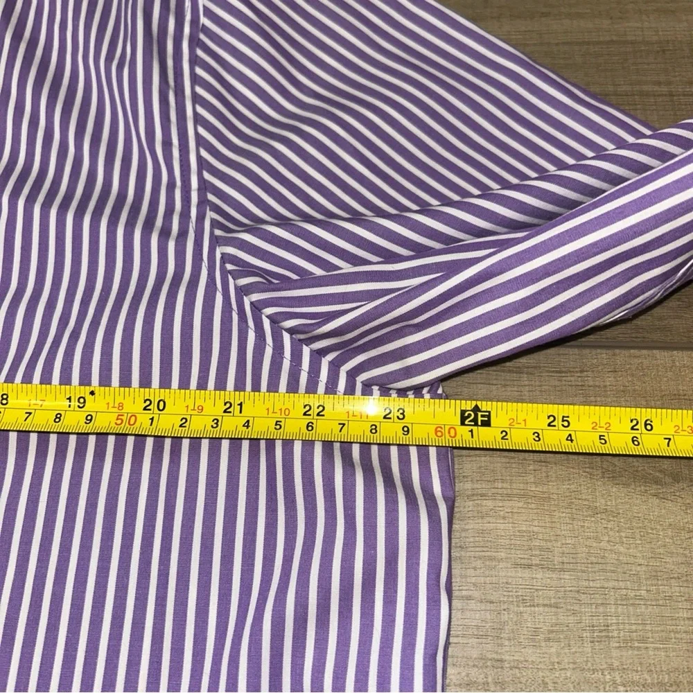Ralph Lauren Womens Button Down Shirt Purple Bengal Striped Classic Preppy  XL - Picture 7 of 10